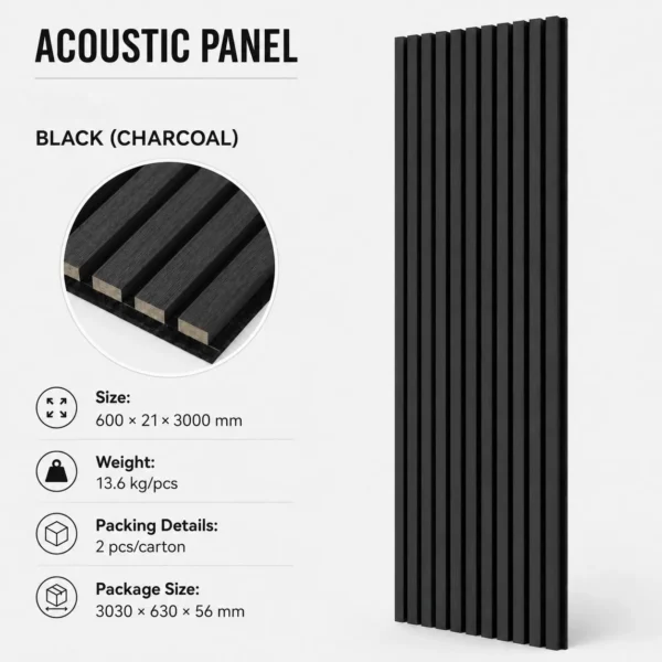 Black Charcoal Acoustic Panel