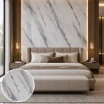 White Black & Gold Marble Sheet